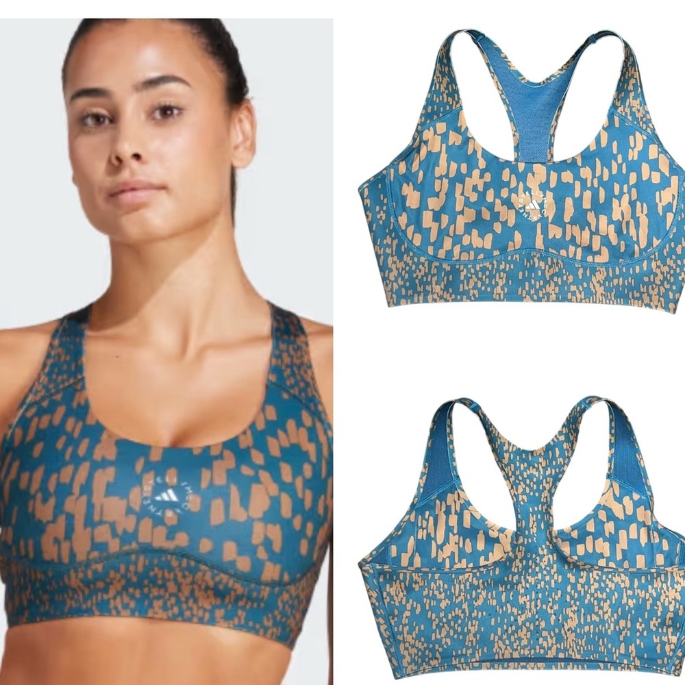 Adidas by Stella McCartney Blue and Tan Sports Bra